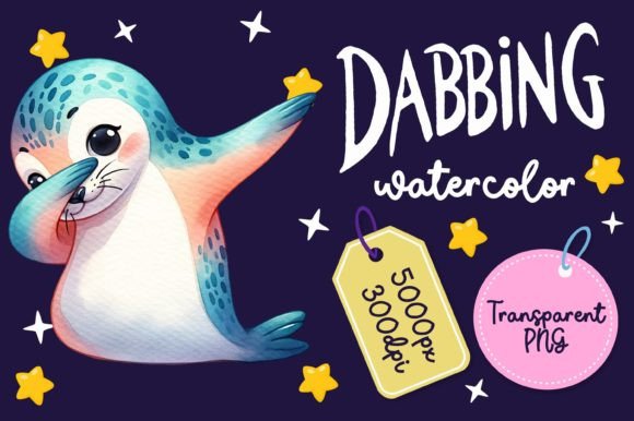 Cute Dabbing Seal Watercolor Illustrations Review