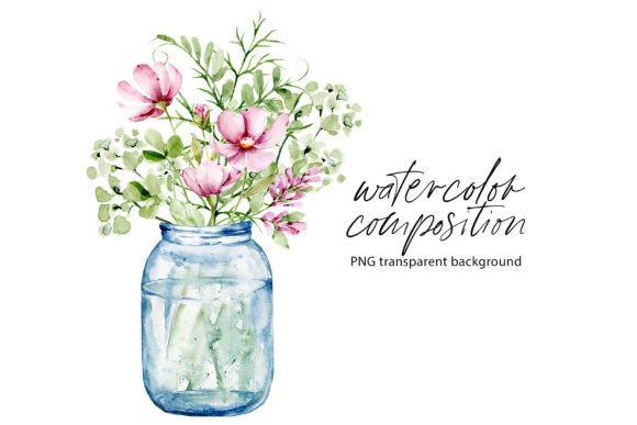 Flowers in Jar Illustrations: Watercolor PNG Review
