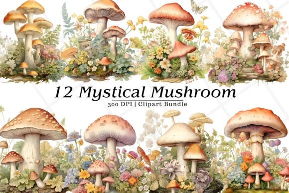 Mystical Mushroom Watercolor Clipart: Illustrations Review
