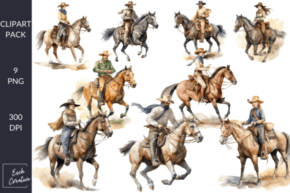 Outlaw Riders Illustrations for Wild West Branding