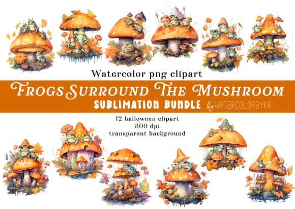 Watercolor Frogs and Mushroom Illustrations Review