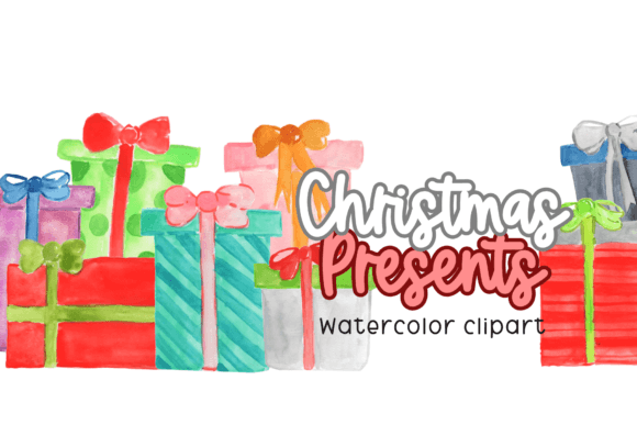 Watercolor Present Clipart: Illustrations for Client Work