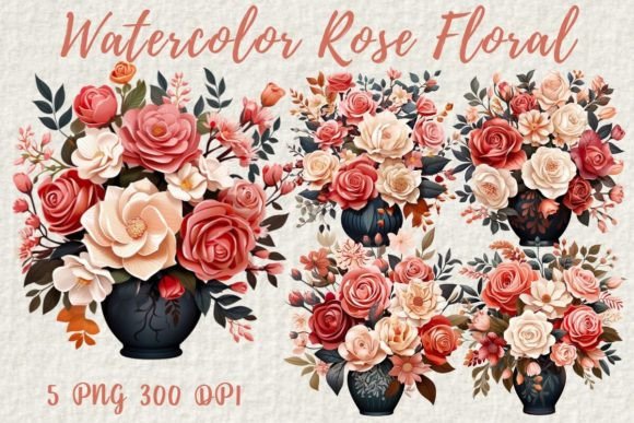 Watercolor Rose Floral Collection: Illustrations for Crafters