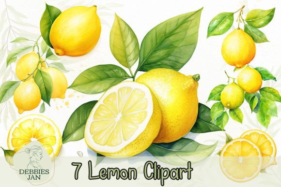 Watercolour Lemon Clipart: Illustrations for Crafters